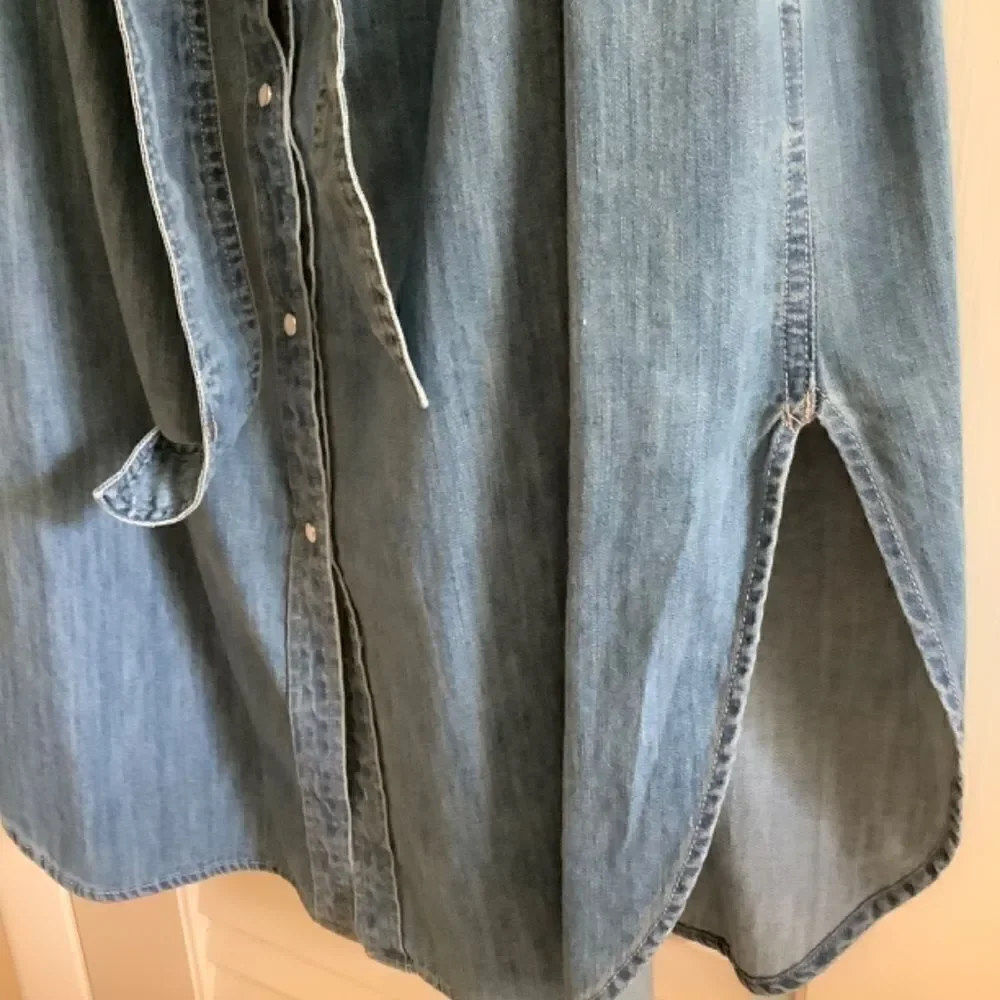 LAUREN RALPH LAUREN BLUE WASH DENIM BUTTON DOWN COTTON SHIRTDRESS SIZE U…